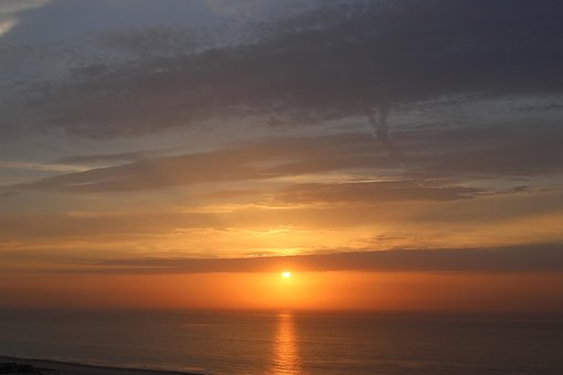 Sea, Ocean, Sunrise, Sunset, Beach