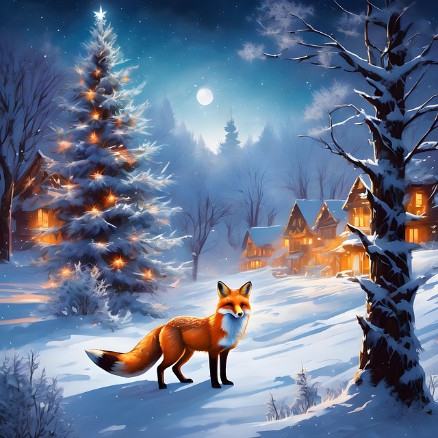 Ai Generiert, Fuchs, Schnee, Bäume