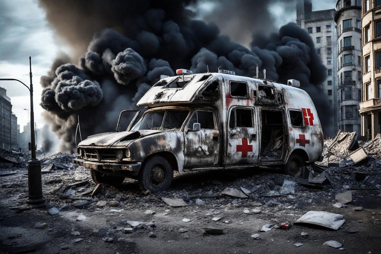 Download free HD stock image of Ai Generated Ambulance Free ai generated ambulance apocalypse illustration