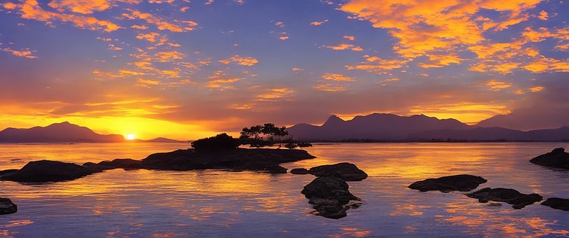 Natur, Landskap, Solnedgang, Himmel