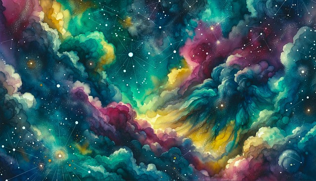 Ai Gegenereerd, Kosmisch, Waterverf