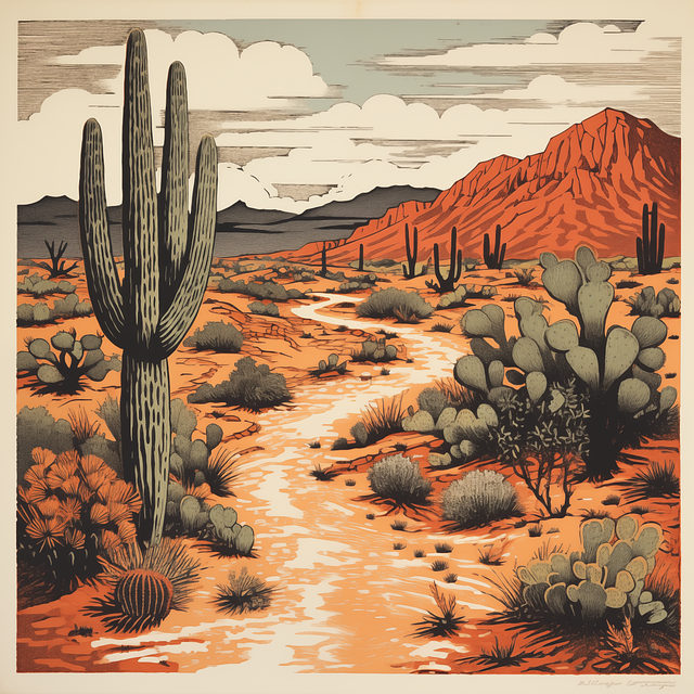 Free ai generated desert landscape illustration