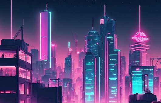 Noapte, Neon, Oraș, Fantastic