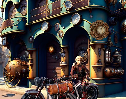 Free Steampunk Town illustration and picture