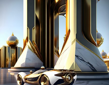 Free Futuristic Town illustration and picture