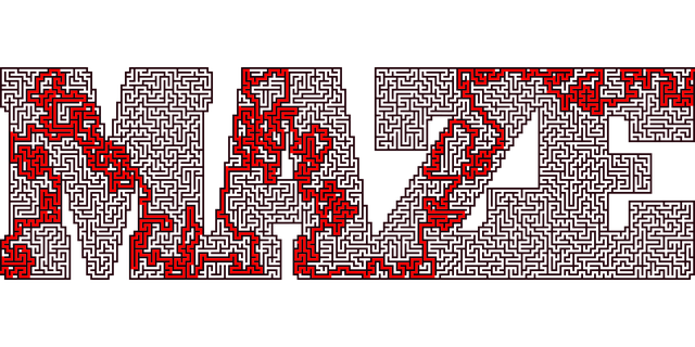 Free maze labyrinth typography vector