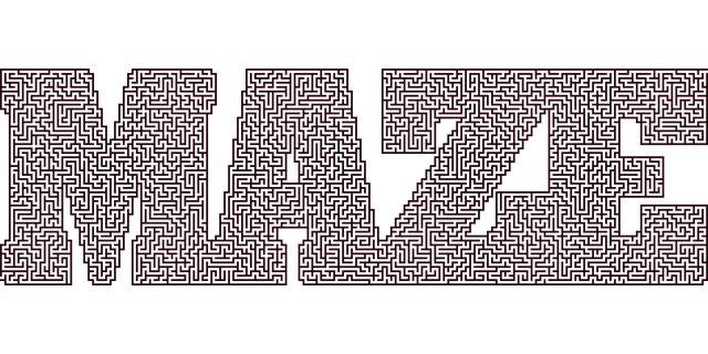 Free maze labyrinth typography illustration