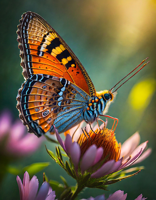 Free ai generated butterfly flower illustration