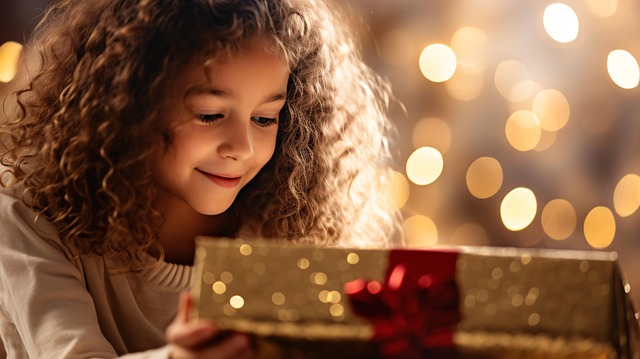 Free ai generated christmas little girl illustration