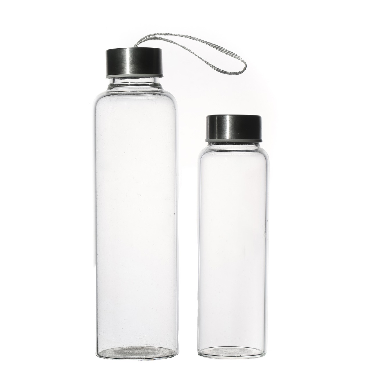 Borraccia In Vetro Borosilicato 1 Litro - Con Tappo 2 In 1, Portatile, Facile Da Pulire
