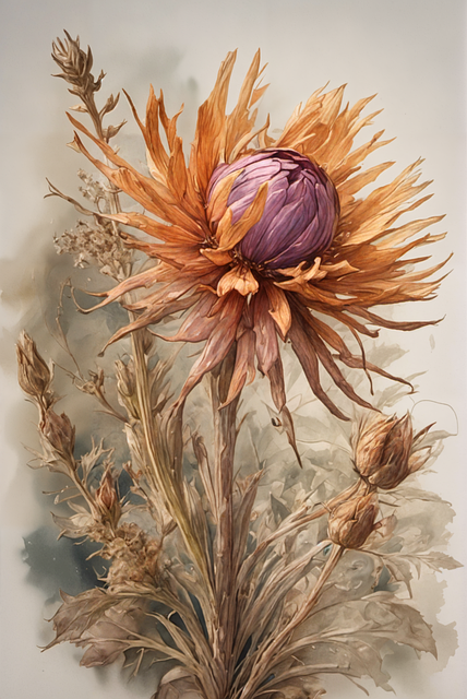 Free ai generated flower herbarium illustration