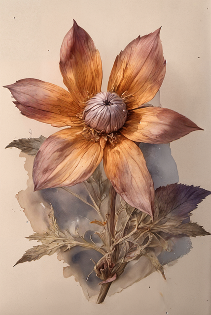 Free ai generated flower herbarium illustration