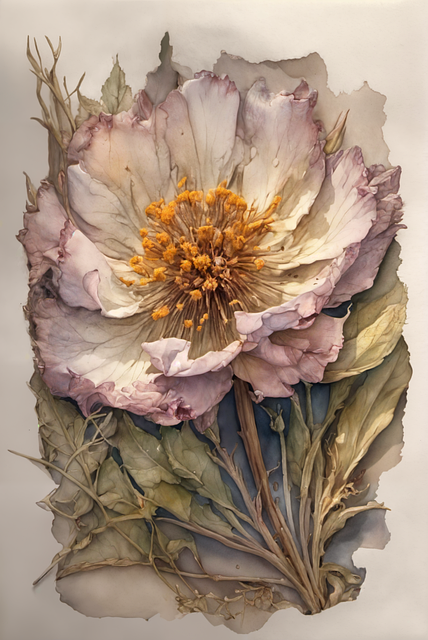 Free ai generated herbarium flower illustration