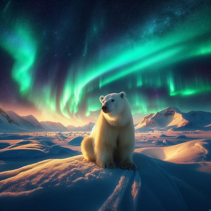 Download Ai Generated Polar Bear Northern Lights Royalty-Free Stock ...