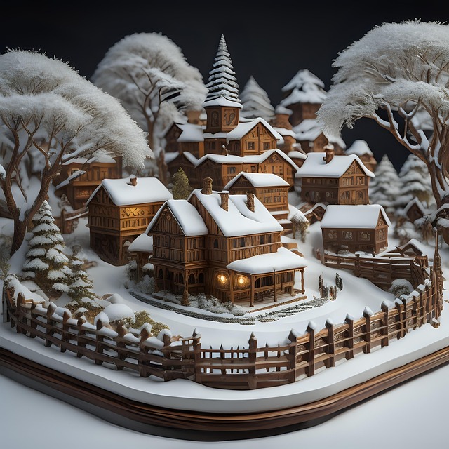 Free ai generated christmas village illustration