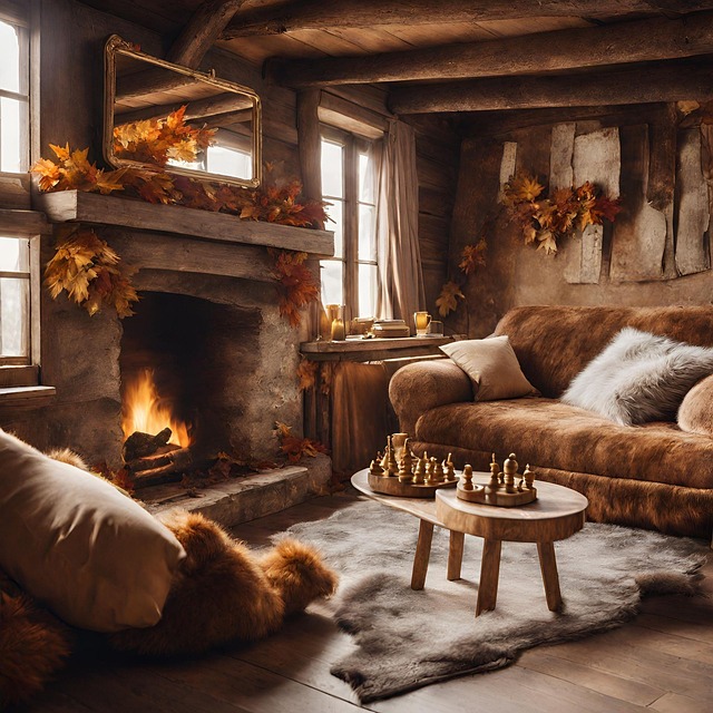 Free living room cozy nature illustration