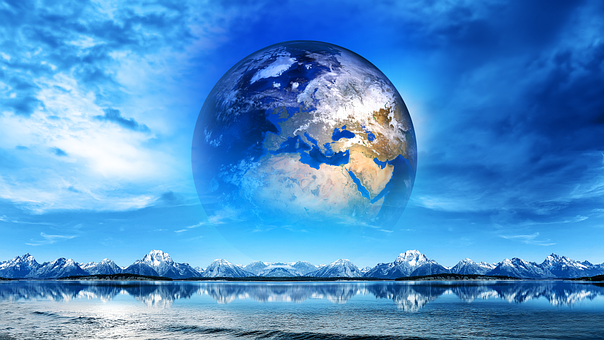 Mundo, Lago, Planeta, Terra, Nuvens