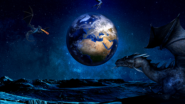 Dragões, Mundo, Fantasia, Terra, Planeta