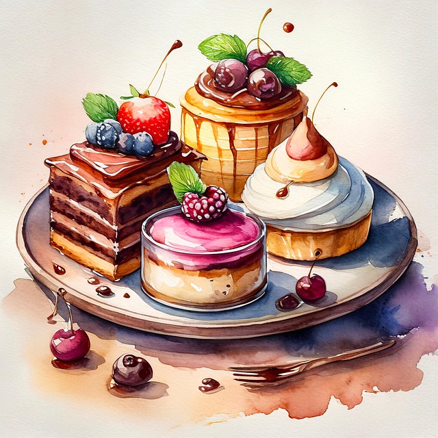 Free dessert food fruits illustration