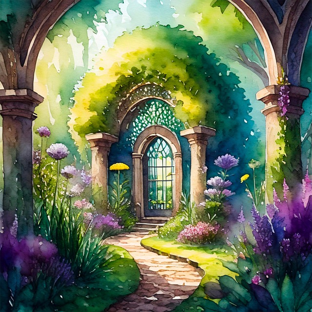 Free arch garden secret garden illustration