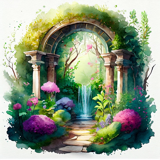 Free arch garden secret garden illustration