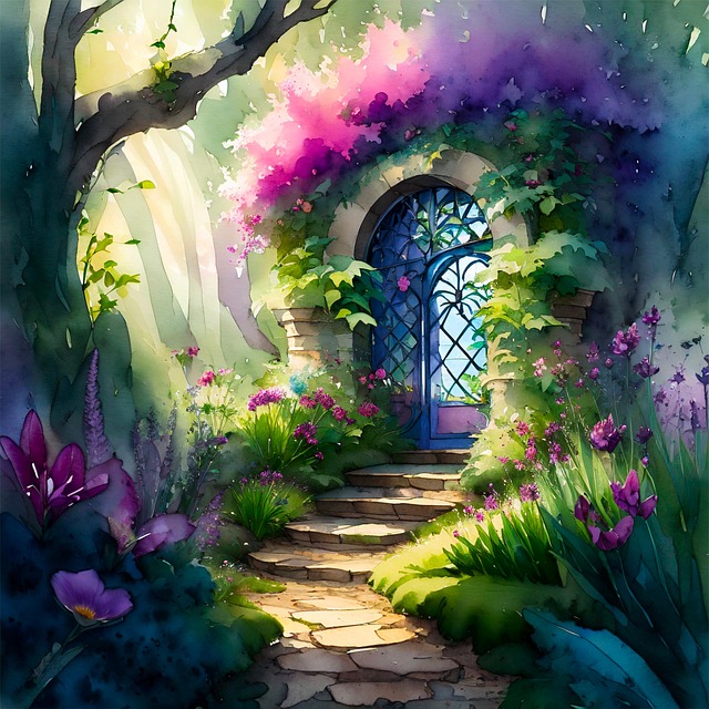 Free secret garden garden flowers illustration