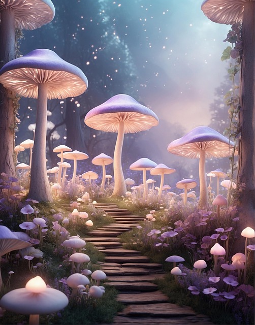 Free ai generated mushrooms fungus illustration
