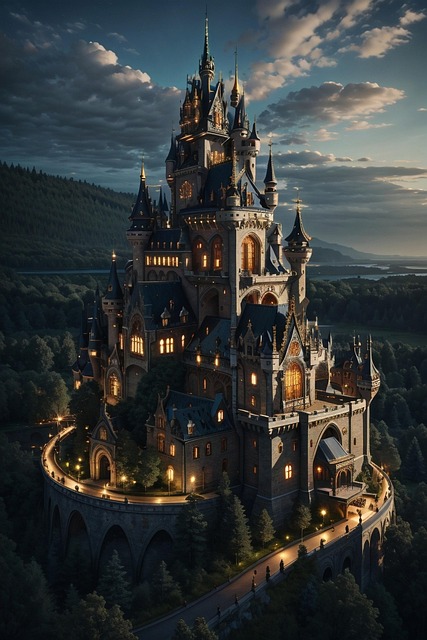 Free church prague architecture illustration