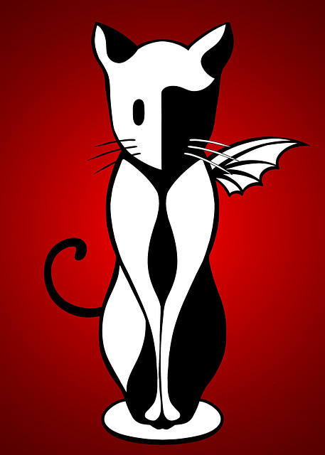 Katze, Tier, Rot, Flügel, Kätzchen