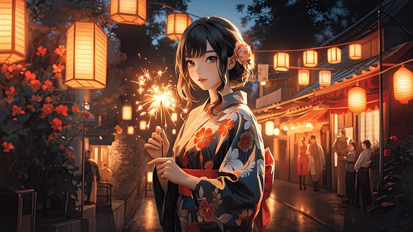 Anime, Hd Tapet, Japansk, Kimono