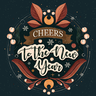 Free New Year Wreath illustration and picture