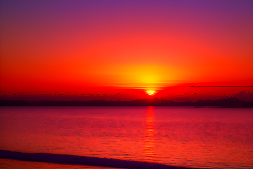 Strand, Solnedgang, Himmel, Sol