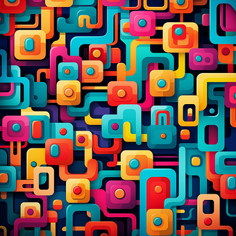 Platz, Puzzle, 3D, Bunt, Muster, Linien