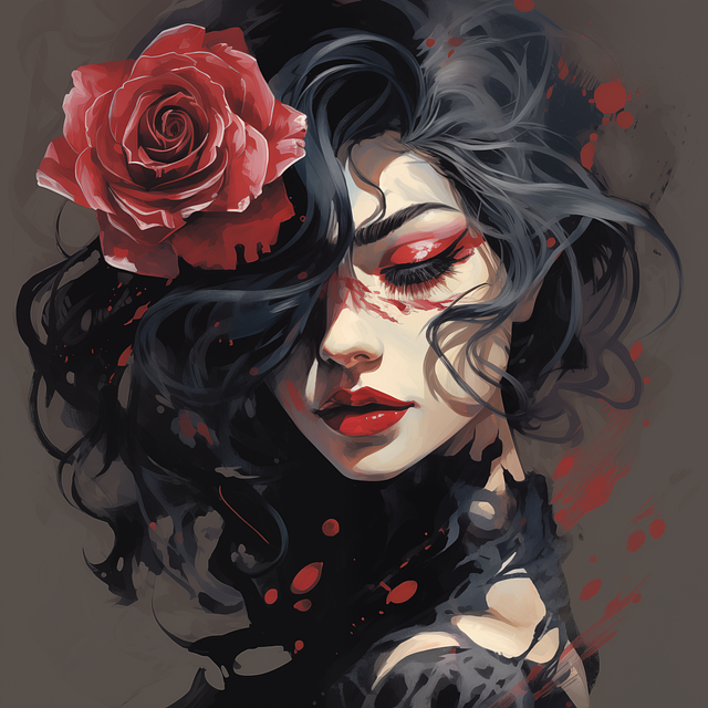 Niña, Mujer, Rosa, Flor, Cabello