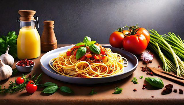 Free noodles spaghetti meal illustration