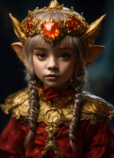 Free portrait beautiful elf illustration