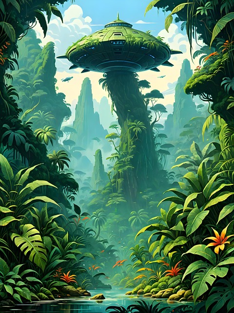 Free science fiction space planet illustration