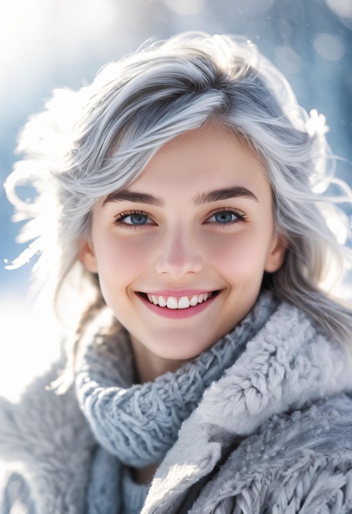 Download Woman, Smiling, White Hair. Royalty-Free Stock Illustration ...