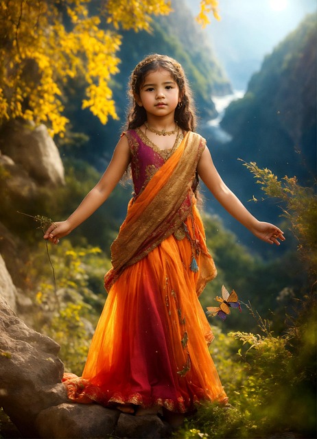 Free mountains stream pose illustration