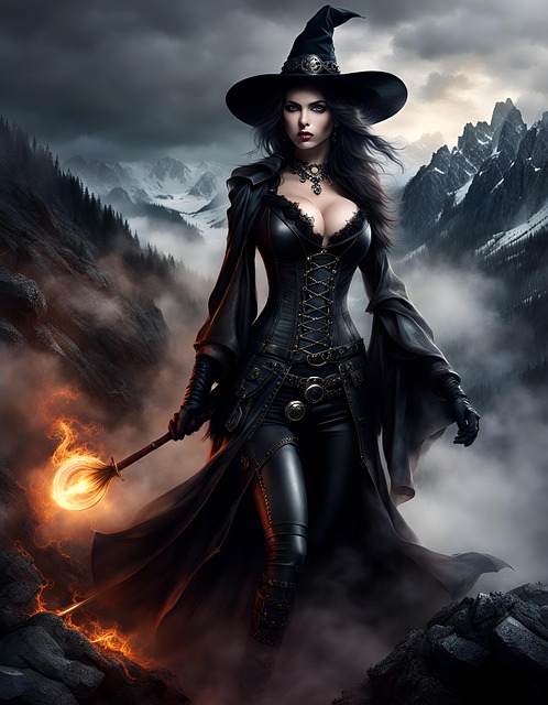 Free witch gothic woman illustration