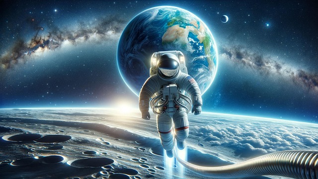 Free astronaut space earth illustration