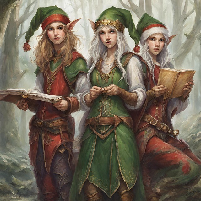 Free pretty elves five little elves 5 little elves song illustration