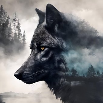 Free Black Wolf Wolf illustration and picture