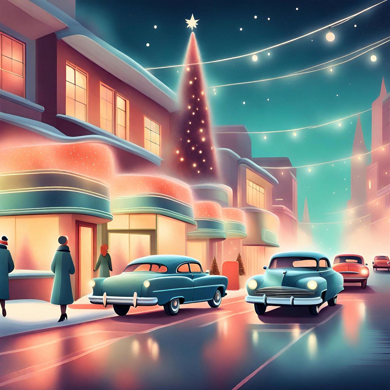 Download Background Mid Century Modern Christmas Royalty-Free Stock