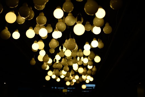 Luz, Bulbo, Electricidad, Encendiendo