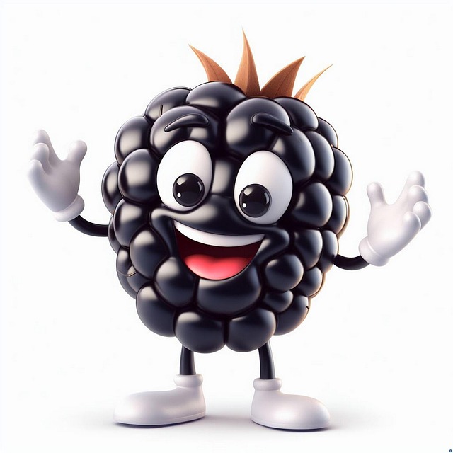 Free blackberry fruit cartoon illustration