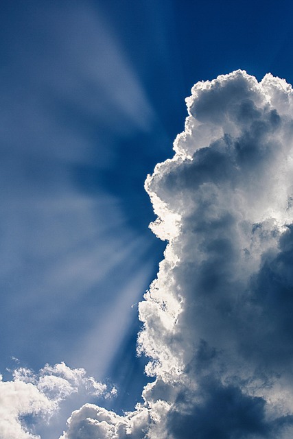 Mrak, Slunce, Nebe, Modrý, Cumulus, Bílý