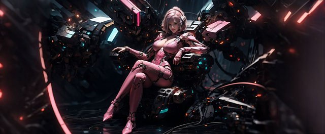 Free ai generated woman mecha illustration