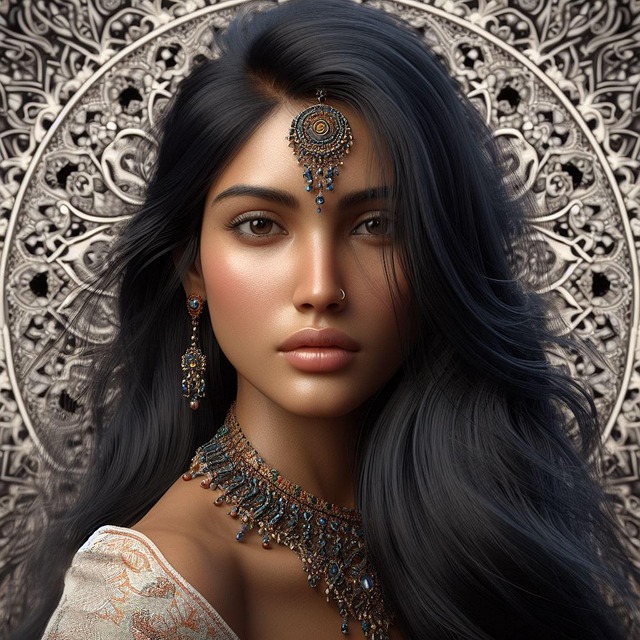 Free ai generated woman mandala illustration