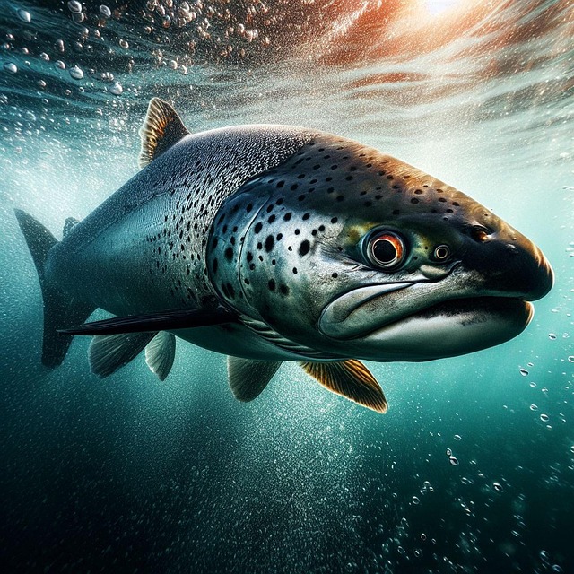 Free ai generated salmon fish illustration